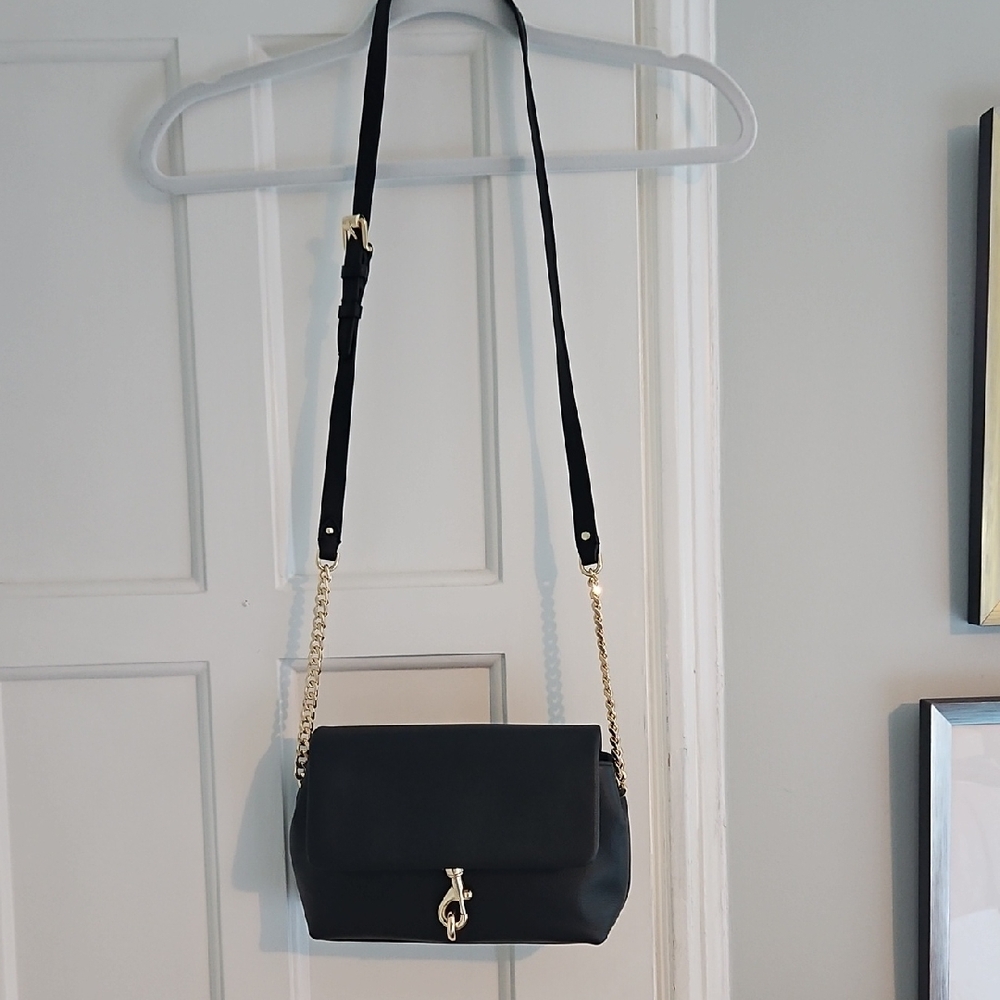 Rebecca Minkoff Black Crossbody Bag with Gold Chain